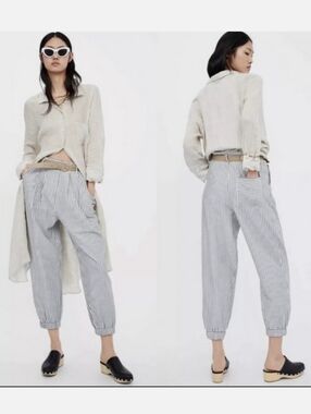 Zara Paperbag High Waist Pants